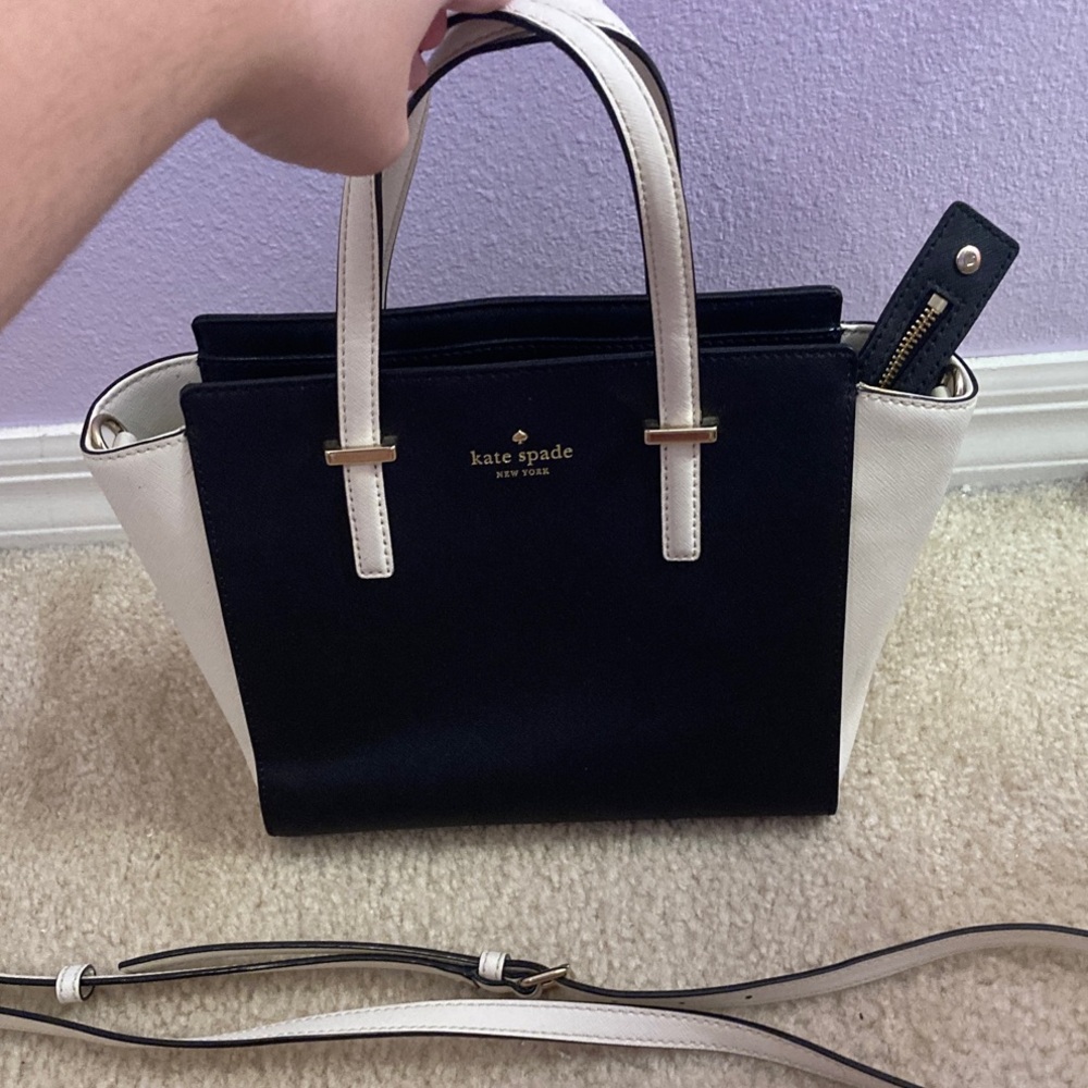 Kate Spade Black and Cream Satchel